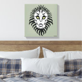 Cat Themed Skull Designated Original Art Leinwanddruck (Insitu (Schlafzimmer))