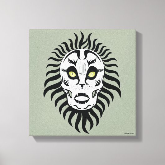Cat Themed Skull Designated Original Art Leinwanddruck (Vorderseite)