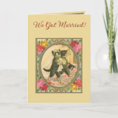 Cat Themed Wedding Ankündigung (Vorderseite)