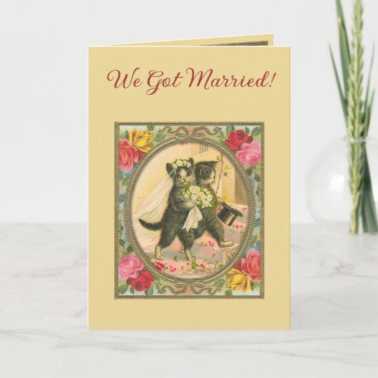 Cat Themed Wedding Ankündigung (Vorderseite)