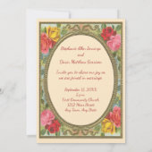 Cat Themed Wedding Ivory and green Einladung (Rückseite)