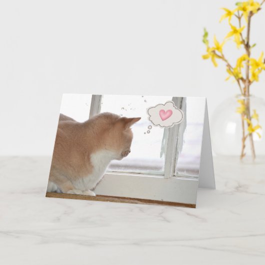 Cat Thinking von Ihnen Karte (Gelbe Blume)