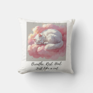 Cat Throw Pillow – Breathe. Rest. Heal. Kissen