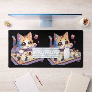 Cat Throwing Dice Tabletop Game Schreibtischunterlage