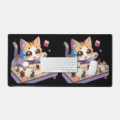 Cat Throwing Dice Tabletop Game Schreibtischunterlage (Tastatur & Maus)