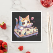 Cat Throwing Dice Tabletop Game Serviette (Beispiel)