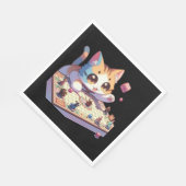 Cat Throwing Dice Tabletop Game Serviette (Ecke)