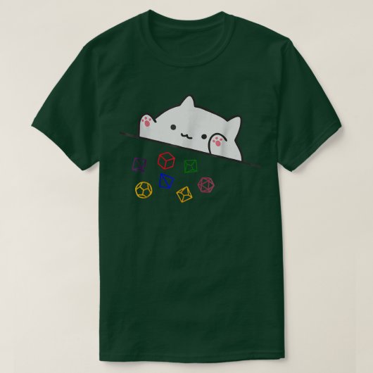 Cat Throwing Dice Tabletop Games Cute Kawaii Anima T-Shirt (Design vorne)