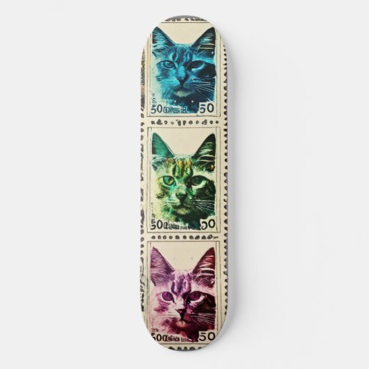 Cat Ticket: Design der Whimsical Skateboard" Skateboard (Vorderseite)
