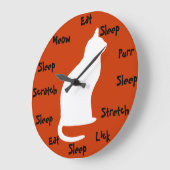 Cat Time Große Wanduhr (Winkel)