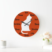 Cat Time Große Wanduhr (Zuhause)