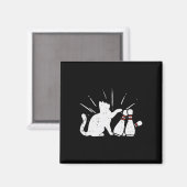 Cat Tipping Bowling Buttone Fun Bowler Mädchen Kin Magnet (Vorderseite/Rückseite)