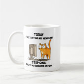 Cat Today I'm Starting My New Life Step One Delete Kaffeetasse (Links)