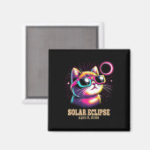 Cat Total Solar Eclipse 8. April Magnet (Vorderseite/Rückseite)