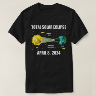 Cat Total Solar Eclipse April 8 2024 Astronomie T-Shirt