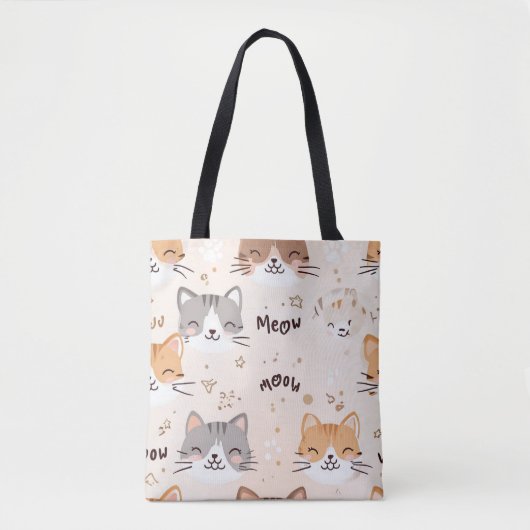Cat Tote Bag - Adorable & Fun Feline Accessoire Tasche (Vorderseite)
