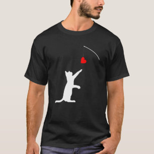 Cat Toy Valentine S Day Kleine Katze spielen mit H T-Shirt
