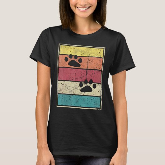 Cat Track Footprints T-Shirt (Vorderseite)