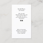 Cat Trainer Verhaltenskarte Visitenkarte (Rückseite)