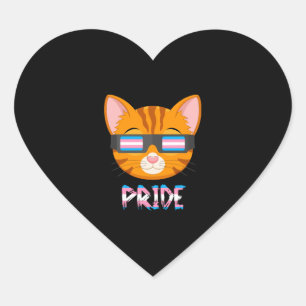 Cat Transgender Flag Lgbt Herz-Aufkleber