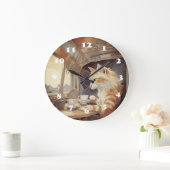 Cat Traveller Große Wanduhr (Zuhause)