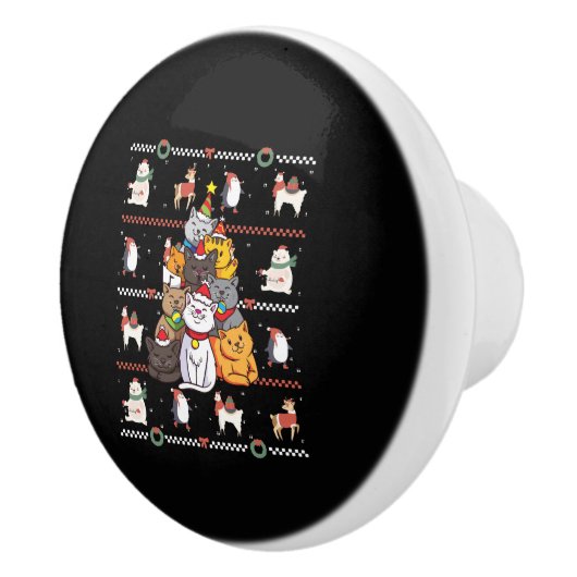 Cat Tree Christmas Keramikknauf (Rechts)