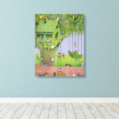 Cat Tree House Leinwanddruck (Insitu (Holzboden))