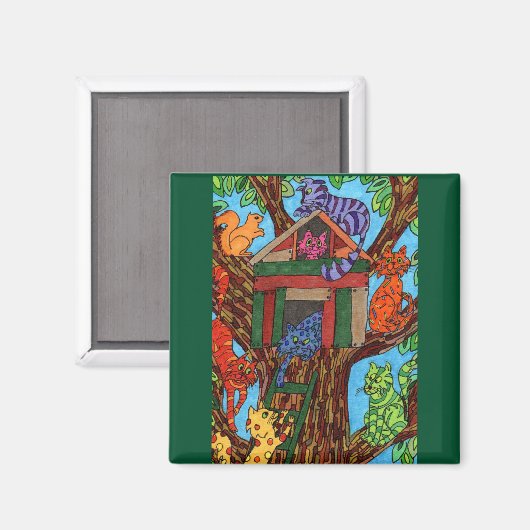 Cat Tree House Magnet (Vorderseite/Rückseite)