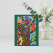 Cat Tree House Postkarte (Stehend Vorderseite)