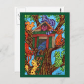 Cat Tree House Postkarte (Vorne/Hinten)