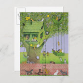 Cat Tree House Postkarte (Vorne/Hinten)
