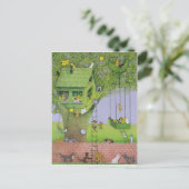 Cat Tree House Postkarte (Stehend Vorderseite)