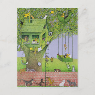 Cat Tree House Postkarte