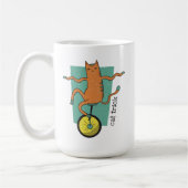 Cat Trick Funny Tabby Cat Rafting Einrad Kaffeetasse (Links)