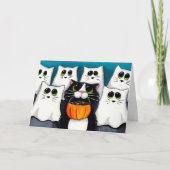 Cat Trick oder Treff Halloween Card Karte (Vorderseite)