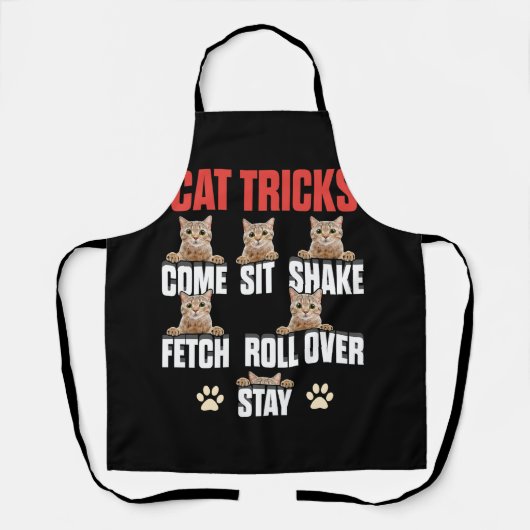 Cat Tricks Cat Training Komm Sit Shake Fetch Roll Schürze (Vorderseite)