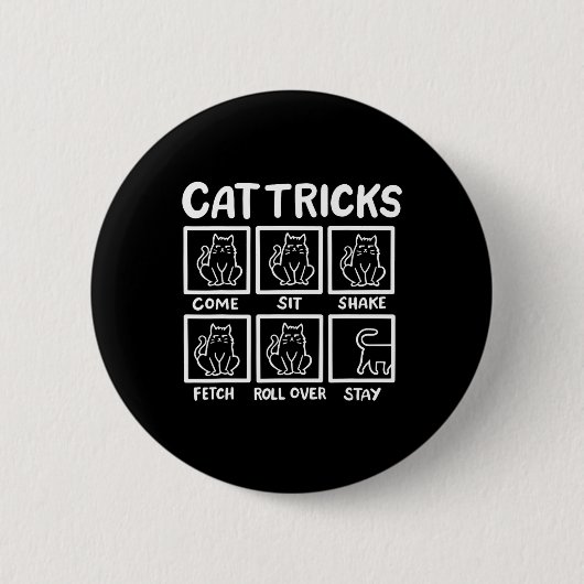 Cat Tricks Funny Cat Lover Geschenke für Männer Button (Vorderseite)