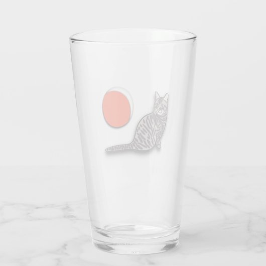 Cat trifft den Vollmond Glas (Rückseite)