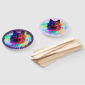 Cat Trippy Psychedelic Pop Art Fächer (Non-assembled)