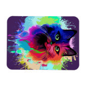 Cat Trippy Psychedelic Pop Art Magnet (Horizontal)