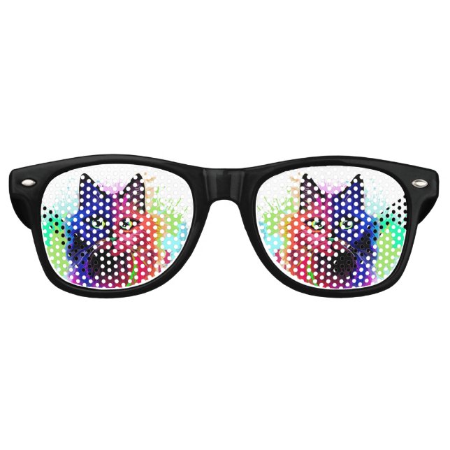 Cat Trippy Psychedelic Pop Art Partybrille (Vorderseite)