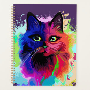 Cat Trippy Psychedelic Pop Art Planer