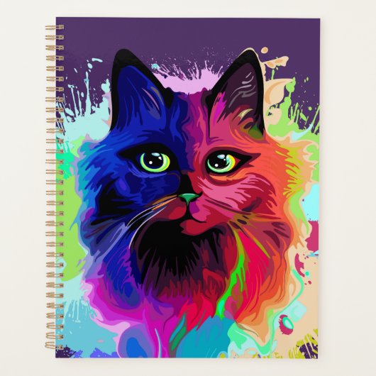 Cat Trippy Psychedelic Pop Art Planer (Vorderseite)
