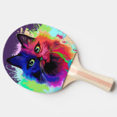 Cat Trippy Psychedelic Pop Art Tischtennis Schläger (Seitenansicht)