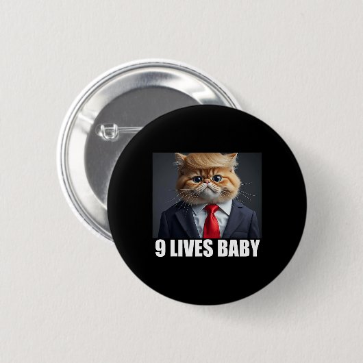 Cat Trump 9 Lives Ba1 Button (Vorne & Hinten)