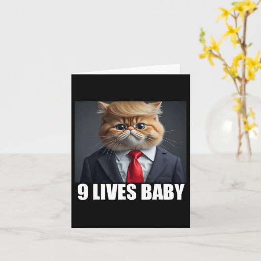 Cat Trump 9 Lives Ba1 Karte (Gelbe Blume)