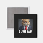 Cat Trump 9 Lives Ba1 Magnet (Vorderseite/Rückseite)