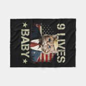 Cat Trump 9 Lives Ba Fleecedecke (Vorderseite (Horizontal))