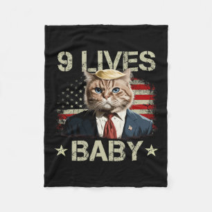 Cat Trump 9 Lives Ba Fleecedecke