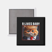 Cat Trump 9 Lives Ba Funny Trump Meme Magnet (Vorderseite/Rückseite)